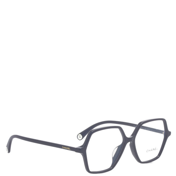 シャネル ヘキサゴン メガネ 3447-A ブラック クリア プラスチック レディース CHANEL 【中古】