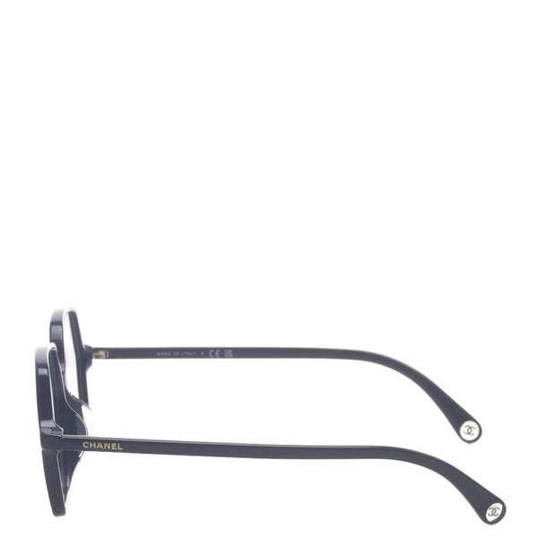 シャネル ヘキサゴン メガネ 3447-A ブラック クリア プラスチック レディース CHANEL 【中古】