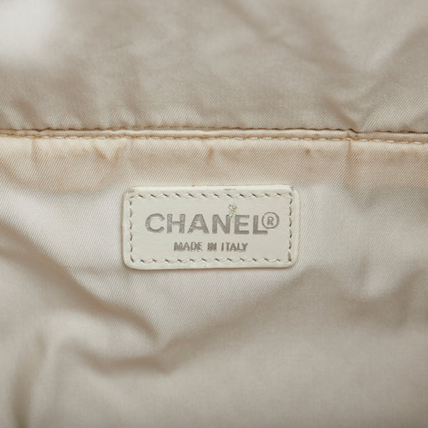 シャネル ニュートラベルライン ハンドバッグ バニティバッグ ベージュ キャンバス レザー レディース CHANEL 【中古】