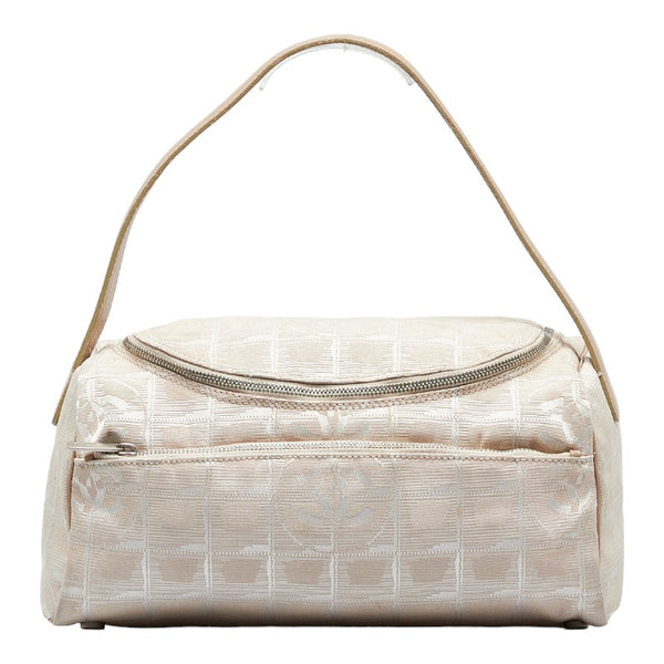 シャネル ニュートラベルライン ハンドバッグ バニティバッグ ベージュ キャンバス レザー レディース CHANEL 【中古】