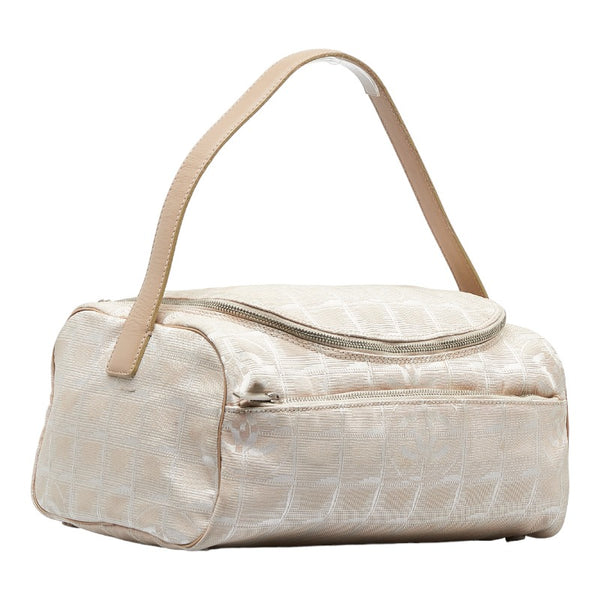 シャネル ニュートラベルライン ハンドバッグ バニティバッグ ベージュ キャンバス レザー レディース CHANEL 【中古】