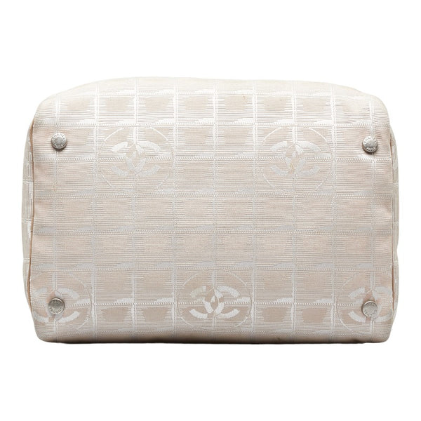 シャネル ニュートラベルライン ハンドバッグ バニティバッグ ベージュ キャンバス レザー レディース CHANEL 【中古】