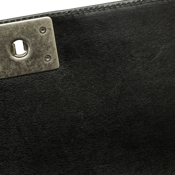 シャネル ボーイシャネル ココマーク バイカラー チェーン ショルダーバッグ ベージュ ブラック ラムスキン レディース CHANEL 【中古】