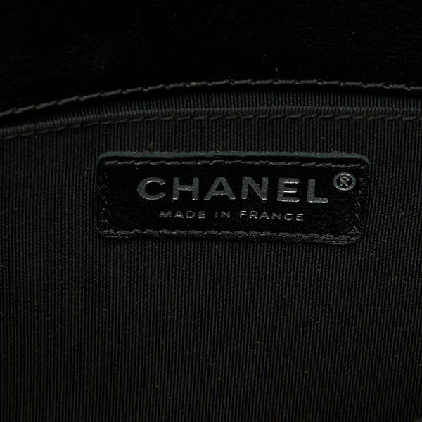 シャネル ボーイシャネル ココマーク バイカラー チェーン ショルダーバッグ ベージュ ブラック ラムスキン レディース CHANEL 【中古】