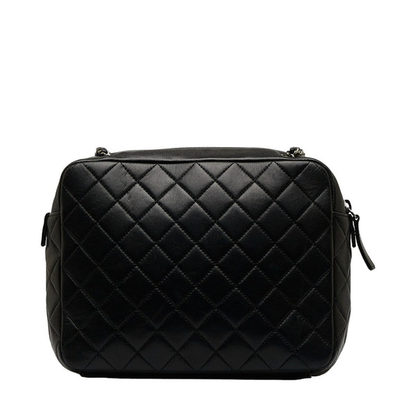 シャネル マトラッセ オンブル ショッピング ポップ アート チェーン ショルダーバッグ ブラック ホワイト ラムスキン レディース CHANEL 【中古】