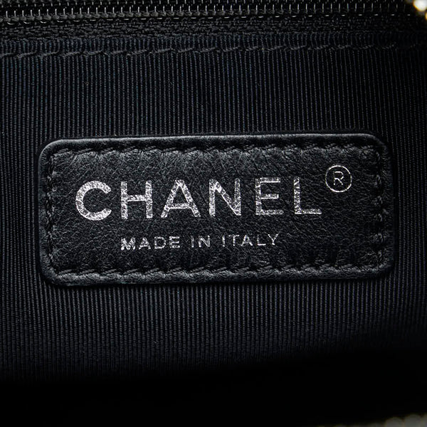 シャネル マトラッセ オンブル ショッピング ポップ アート チェーン ショルダーバッグ ブラック ホワイト ラムスキン レディース CHANEL 【中古】