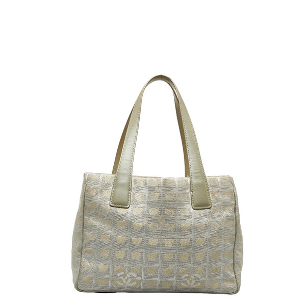 シャネル ニュートラベルラインPM ハンドバッグ ホワイト キャンバス レザー レディース CHANEL 【中古】