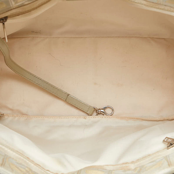 シャネル ニュートラベルラインPM ハンドバッグ ホワイト キャンバス レザー レディース CHANEL 【中古】