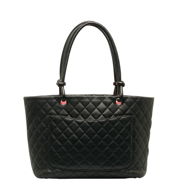 シャネル マトラッセ カンボンライン トートバッグ ハンドバッグ ブラック レザー レディース CHANEL 【中古】