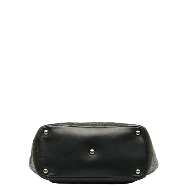 シャネル マトラッセ カンボンライン トートバッグ ハンドバッグ ブラック レザー レディース CHANEL 【中古】