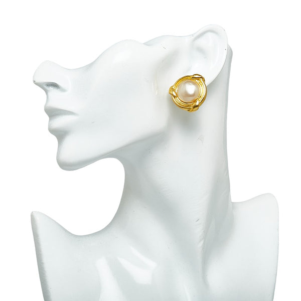 シャネル フェイクパール イヤリング ゴールド メッキ レディース CHANEL 【中古】