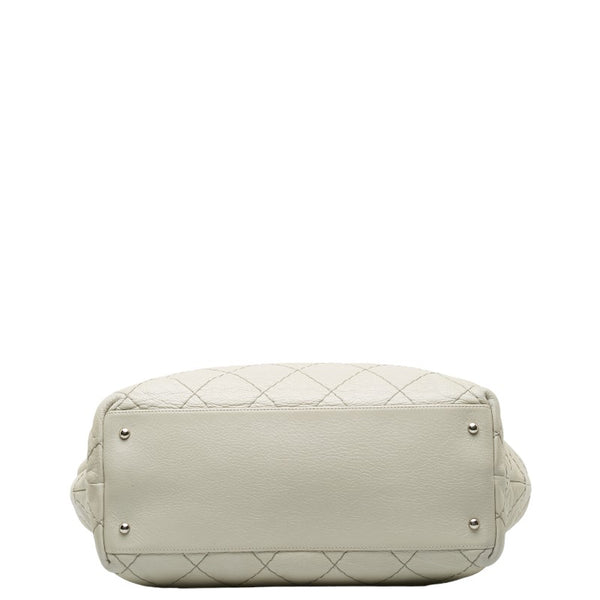 シャネル マトラッセ ココマーク ショルダーバッグ トートバッグ グレー レザー レディース CHANEL 【中古】