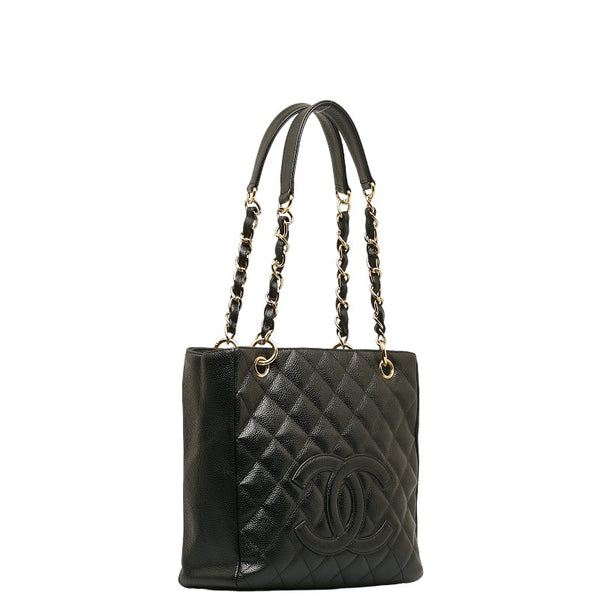 シャネル マトラッセ  PST トート ココマーク チェーン ショルダーバッグ ブラック ゴールド金具 キャビアスキン レディース CHANEL 【中古】