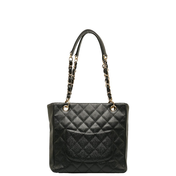 シャネル マトラッセ  PST トート ココマーク チェーン ショルダーバッグ ブラック ゴールド金具 キャビアスキン レディース CHANEL 【中古】