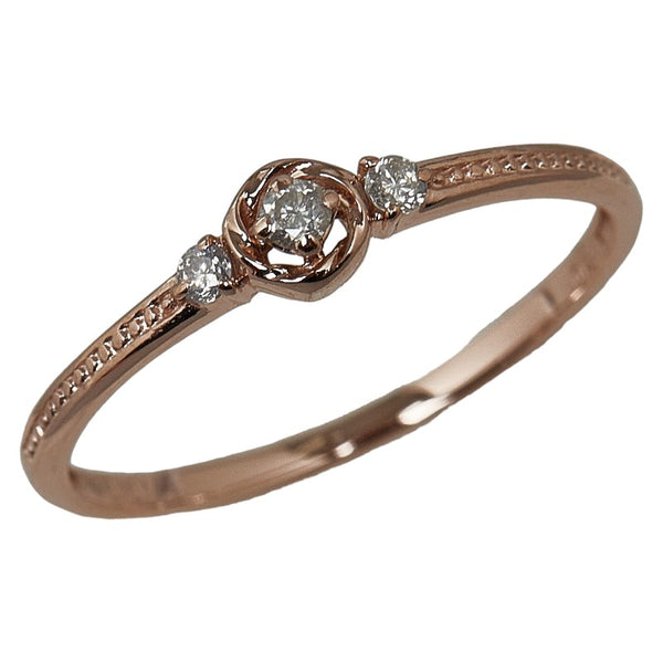 K10PG ピンクゴールド ダイヤ0.04ct リング 指輪 レディース 11号 【中古】