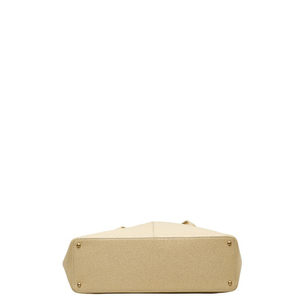 シャネル ハンドバッグ トートバッグ ベージュ キャビアスキン レディース CHANEL 【中古】
