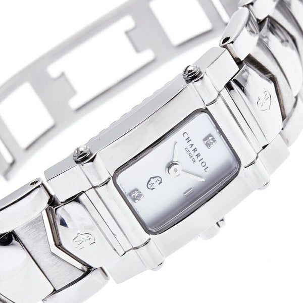シャリオール コロンブス シルバー ステンレススチール 腕時計 レディース CHARRIOL クオーツ ホワイト文字盤 中古