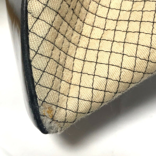 シャネル ベージュ ブラック キャンバス エナメル ボストンバッグ レディース CHANEL 中古