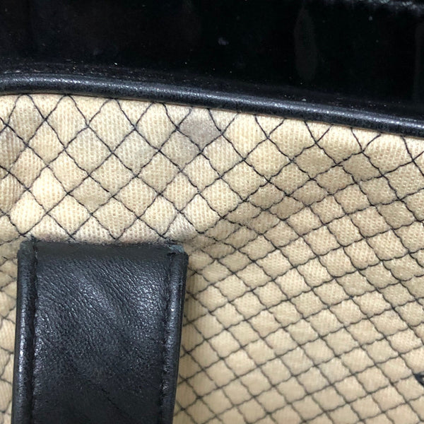 シャネル ベージュ ブラック キャンバス エナメル ボストンバッグ レディース CHANEL 中古