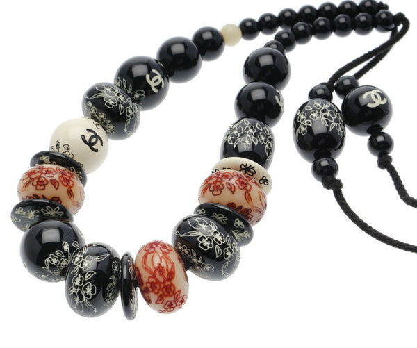 シャネル ブラック プラスチック ココマーク ネックレス レディース CHANEL 中古