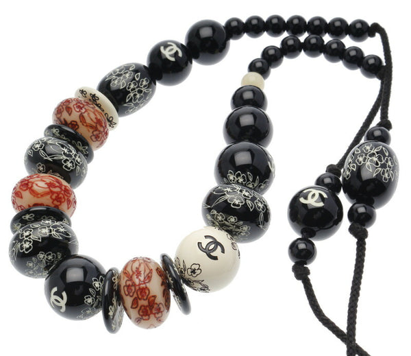 シャネル ブラック プラスチック ココマーク ネックレス レディース CHANEL 中古