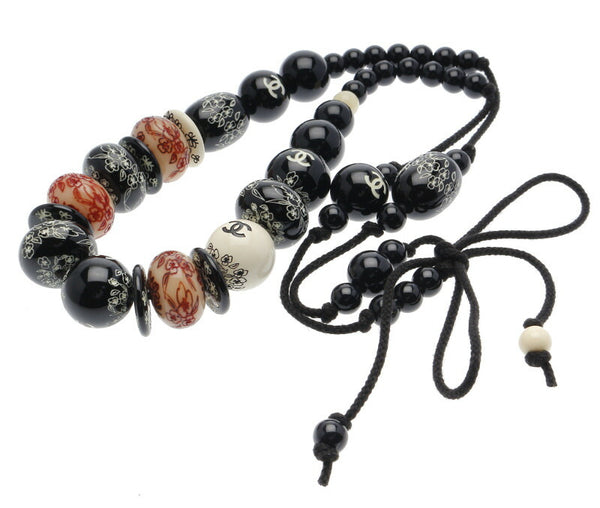 シャネル ブラック プラスチック ココマーク ネックレス レディース CHANEL 中古