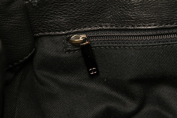 シャネル ブラック  レザー ショルダーバッグ レディース CHANEL 中古