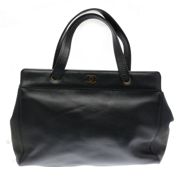 シャネル ブラック レザー ハンドバッグ ショルダーバッグ 2WAY レディース CHANEL 中古
