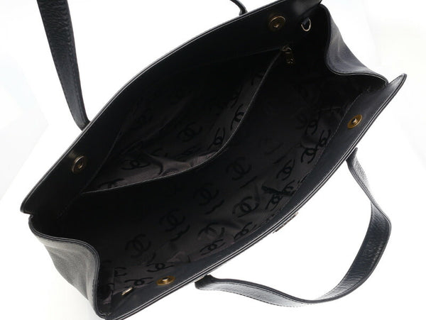 シャネル ブラック レザー ハンドバッグ ショルダーバッグ 2WAY レディース CHANEL 中古