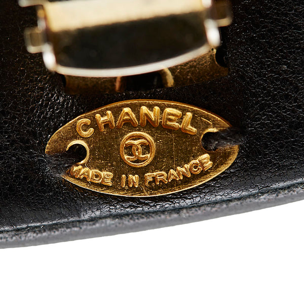 シャネル ブラック ゴールド レザー メッキ バレッタ レディース CHANEL 【中古】