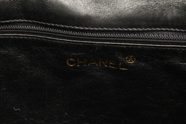 シャネル ブラック ラムスキン 肩掛け チェーン ショルダーバッグ レディース CHANEL 中古