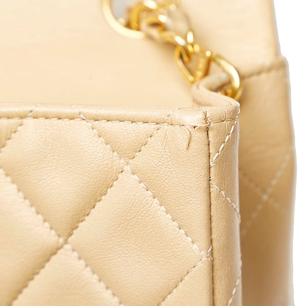 シャネル マトラッセ  ヴィンテージ ココマーク  ベージュ  ラムスキン チェーン ショルダーバッグ レディース CHANEL 【中古】