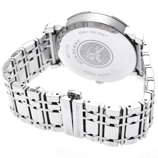 バーバリー BU1364 シルバー ステンレススチール 腕時計 メンズ BURBERRY クオーツ ブラック文字盤 中古