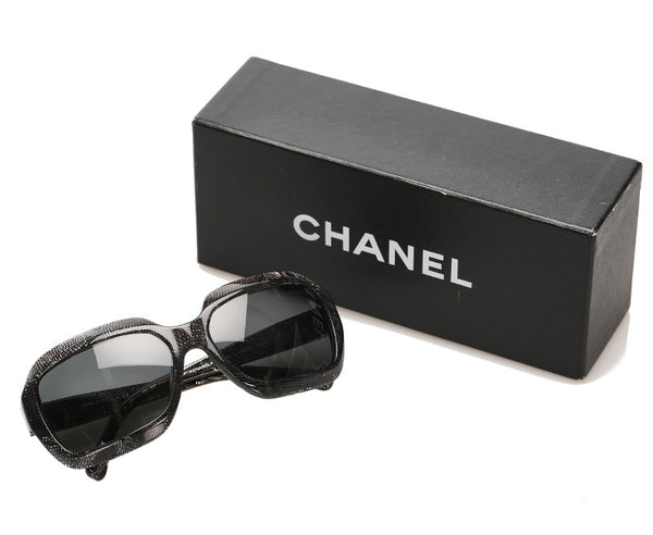 シャネル ブラック プラスチック メタル サングラス ユニセックス CHANEL 中古