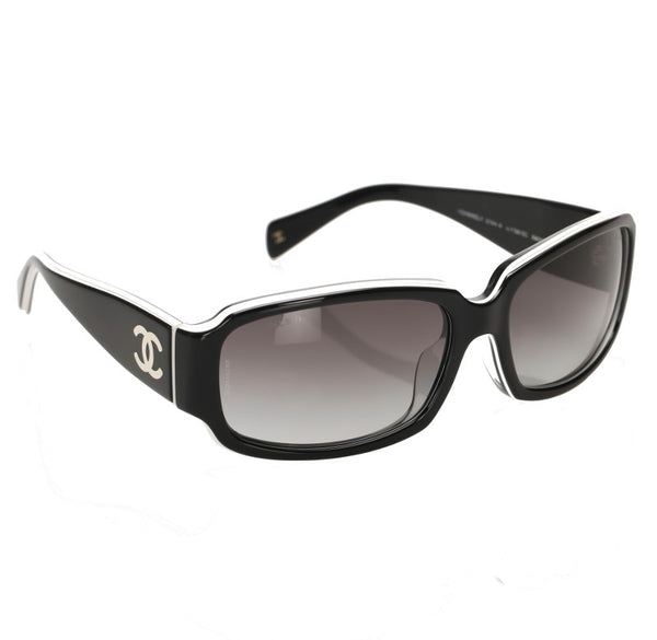 シャネル ブラック プラスチック サングラス レディース CHANEL 中古