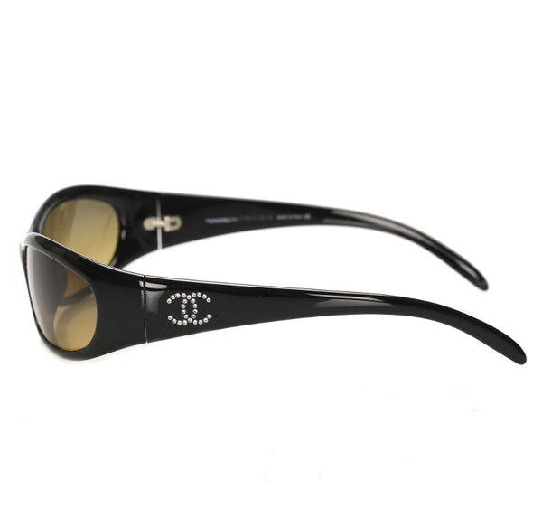 シャネル ブラック プラスチック サングラス ユニセックス CHANEL 中古