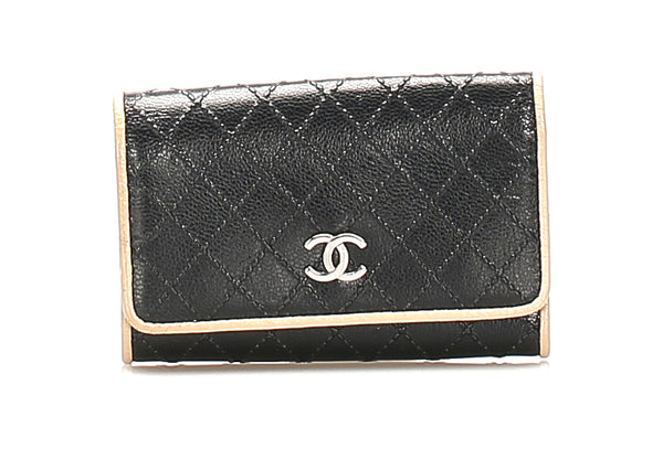 シャネル ビコローレ ブラック レザー キーケース レディース CHANEL 中古