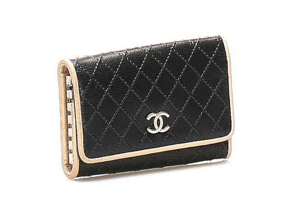 シャネル ビコローレ ブラック レザー キーケース レディース CHANEL 中古