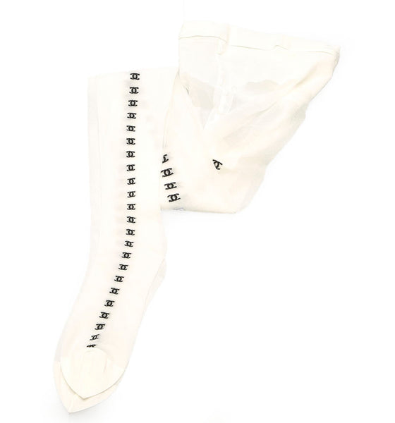 シャネル ホワイト 白 ポリエステル ナイロン ストッキング レディース CHANEL 中古