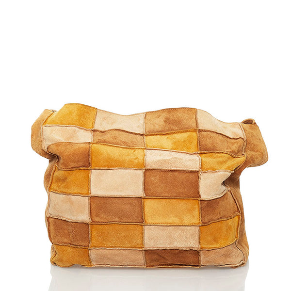 シャネル パッチワーク  ショルダーバッグ ベージュ スウェード レディース CHANEL 【中古】