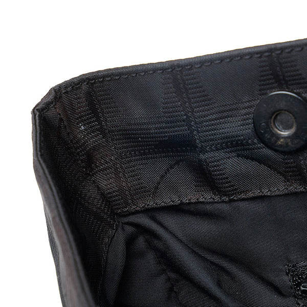 シャネル ニュートラベルライン トートバッグ ブラック ナイロン レザー レディース CHANEL 【中古】