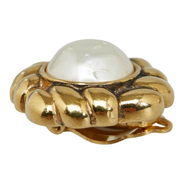 シャネル フェイクパール イヤリング ゴールド メッキ レディース CHANEL 【中古】