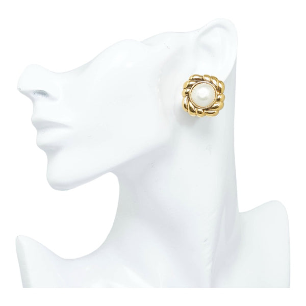 シャネル フェイクパール イヤリング ゴールド メッキ レディース CHANEL 【中古】