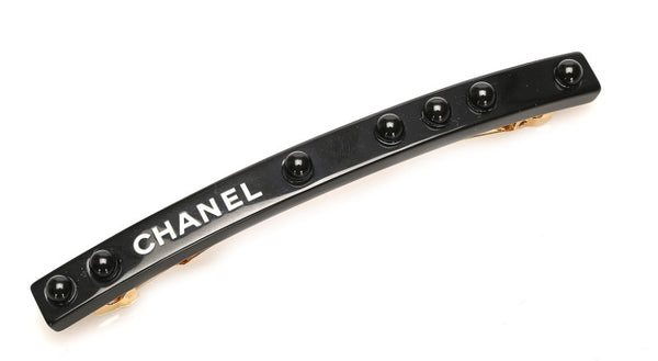シャネル ブラック 黒 プラスチック バレッタ レディース CHANEL 中古