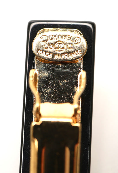 シャネル ブラック 黒 プラスチック バレッタ レディース CHANEL 中古