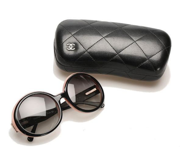 シャネル ブラック ピンク プラスチック サングラス レディース CHANEL 中古