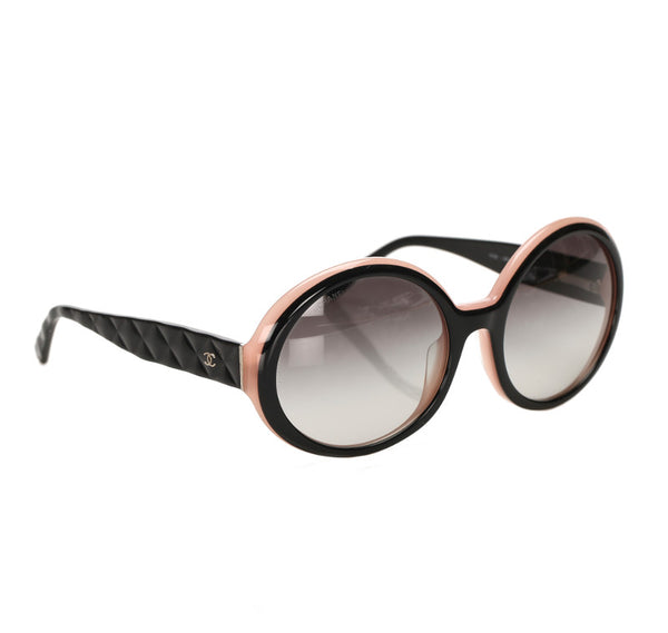 シャネル ブラック ピンク プラスチック サングラス レディース CHANEL 中古