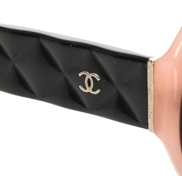 シャネル ブラック ピンク プラスチック サングラス レディース CHANEL 中古
