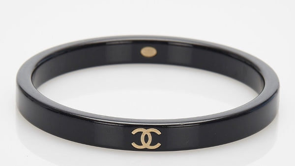 シャネル ブラック ホワイト プラスチック メッキ ブレスレット レディース CHANEL 中古