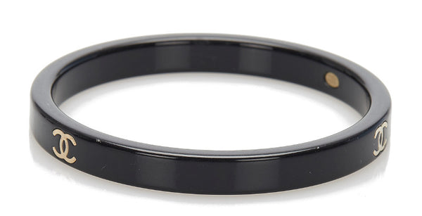 シャネル ブラック ホワイト プラスチック メッキ ブレスレット レディース CHANEL 中古